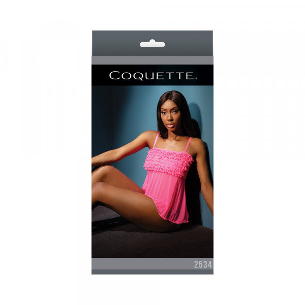 Ruffle Baby Doll Neon Pink Os
