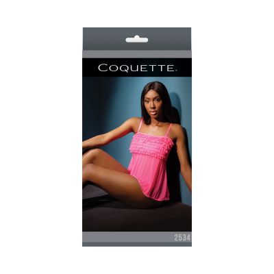 Ruffle Baby Doll Neon Pink Os