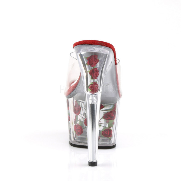 ADORE-701FL - 7" Stiletto Heel Flower Filled PF Slide