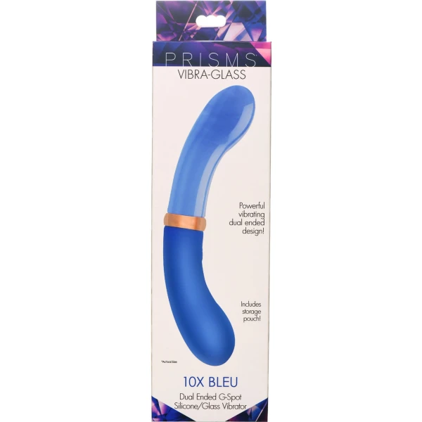Prisms Bleu Dual Ended Silicone and Glass G-Vibe