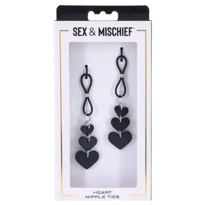 Heart Nipple Ties Black