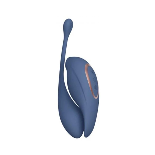 Bullets & Discreet: Twitch 2 Rechargeable Suction And Flapping Vibrator With Remote Control Vibrating Egg Blue/grey