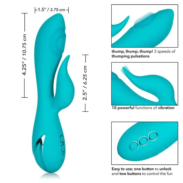 California Dreaming Santa Monica Starlet Rabbit Style Pulsing Silicone Vibrator by CalExotics — image 15 of 15