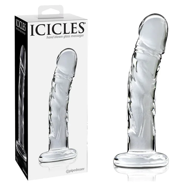 Icicles No. 62 Clear Glass Realistic G-Spot Dildo — image 24 of 25