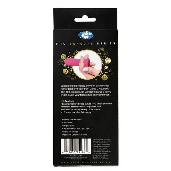 Cloud 9 Power Touch Rechargeable Wireless Bullet Vibrator With Remote Control - Pink — image 17 of 20