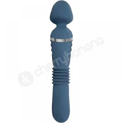 Adam Eve The Dual End Blue Thrusting Massager Wand 2 In 1 Vibrator