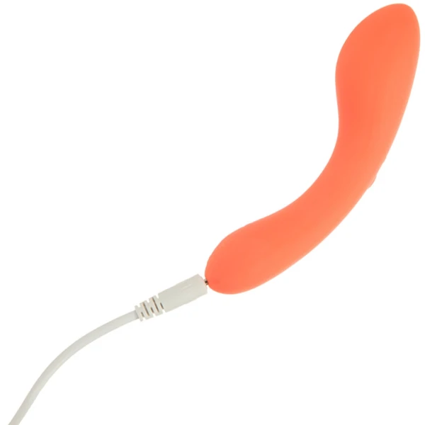 The Mini Swan Wand Rechargeable Waterproof Silicone Glow In The Dark G-Spot Vibrator - Orange