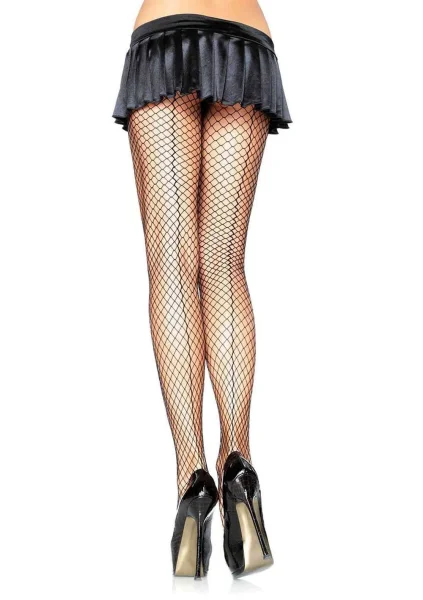 Spandex Industrial Net Backseam Pantyhose - One Size - Black