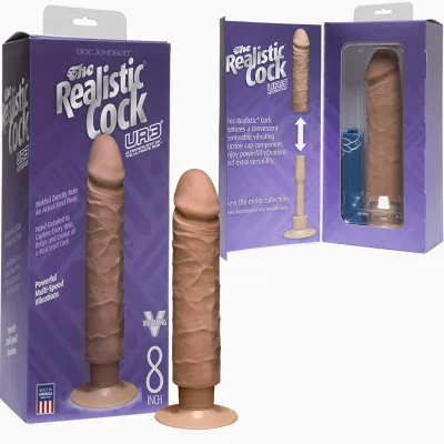 Realistic Cock Vib 8 inch w out Balls Brown