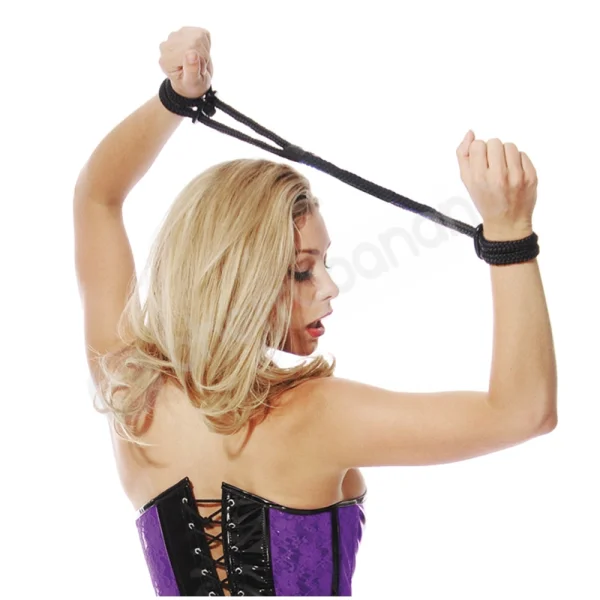 Fetish Fantasy Series Black Silk Rope Love Cuffs