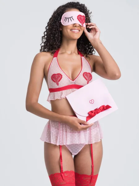 Lovehoney Sweet Love Pink Bra Set and Eye Mask
