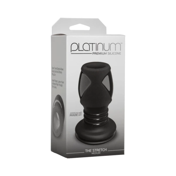 Platinum Silicone The Stretch Silicone Anal Plug Medium - Black — image 12 of 13