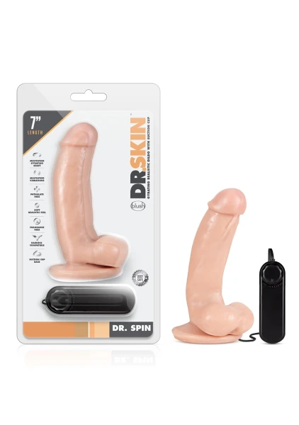 Dr. Skin - Dr. Spin - 8 Inch Gyrating Realistic Dildo - Vanilla