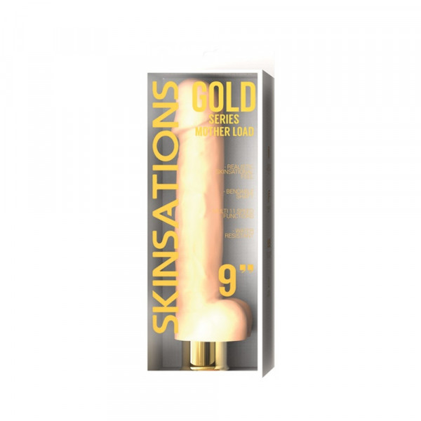 Skinsations Gold Series Motherload 9in Vibrating Dildo Multi Function