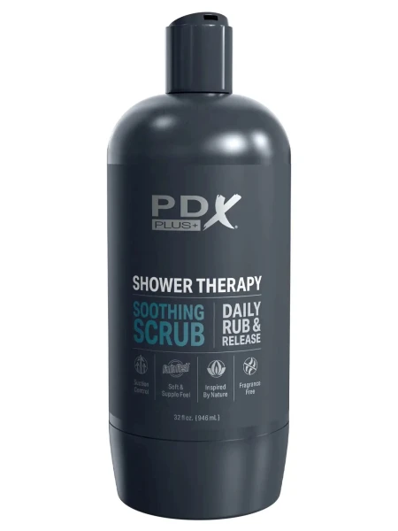 PDX Plus Shower Therapy Soothing Scrub Discreet Penis Stroker By Pipedream - Vanilla