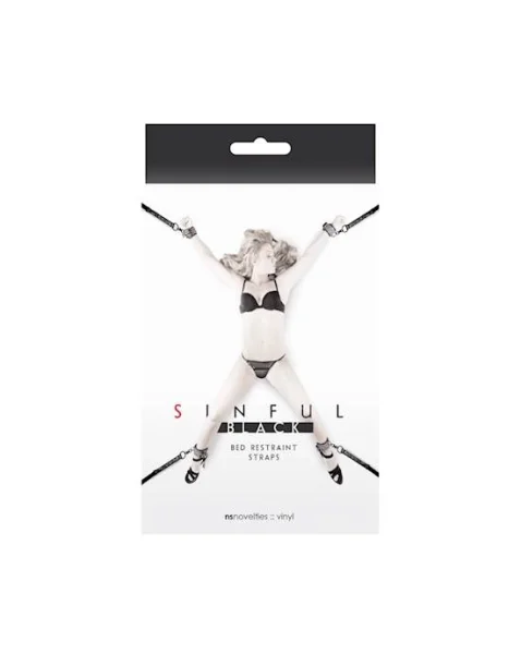 Sinful Bed Restraint Straps Black