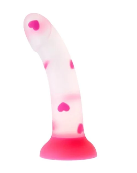 Nood Colours Love Heart Confetti Silicone Dildo