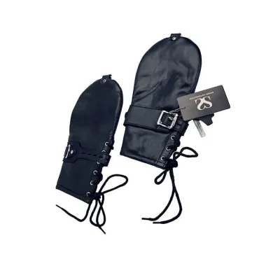Bound X Calfskin Restraint Mittens Black