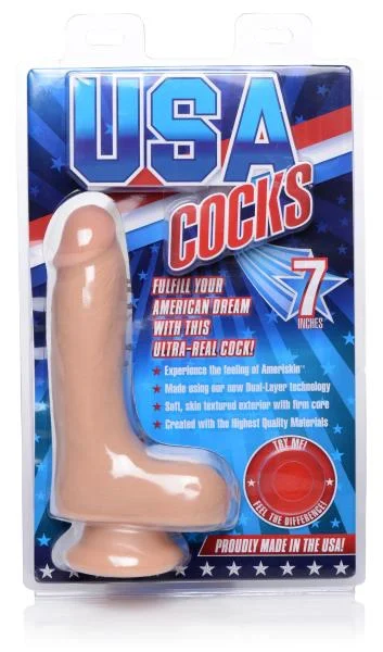 USA Cocks 7 Inches Ultra Real Dual Layer Suction Cup Dildo — image 6 of 8