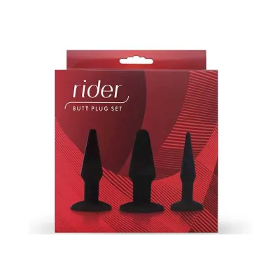 Seven Creations Rider Butt Plug Set Black 4 9 Inch