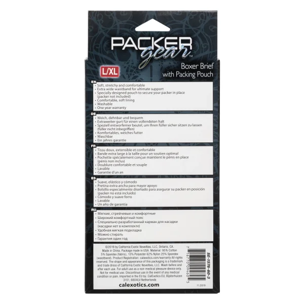 Packer Gear Boxer Brief With Packing Pouch L- Xl
