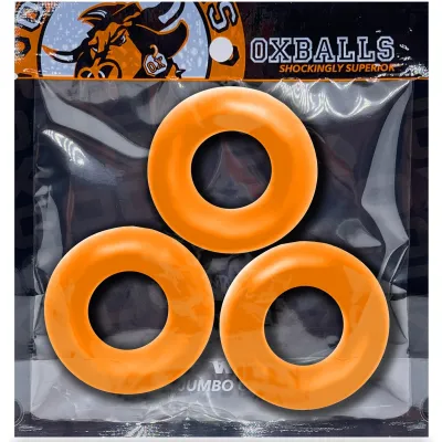 Fat Willy 3 Pc Jumbo Cockrings Orange