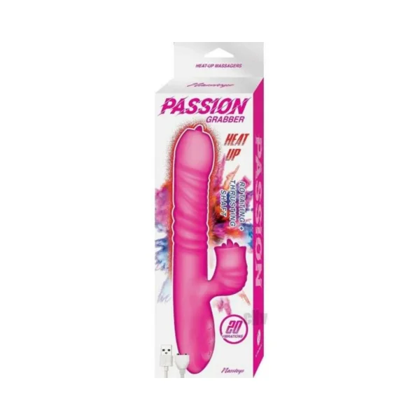 Rabbit Vibrators: Passion Grabber Heat Up Dual Stimulator Pink