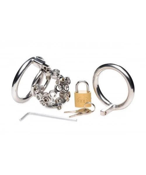 Bolted Chastity Cage With Spikes Stainless Steel