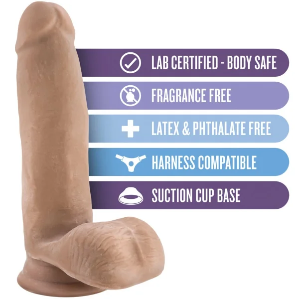Au Naturel 7 Inch Sensa Feel Dual Density Dildo By Blush - Caramel
