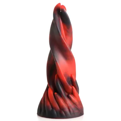 Hell Kiss Twisted Tongues Silicone Dildo Red