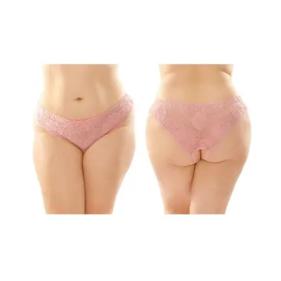 Poppy Crotchless Floral Lace Panty 6 pack Q s Pink