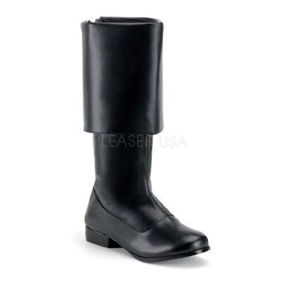 PIRATE 100 MEN BLK PU PIRATE BOOT with Large Cuff