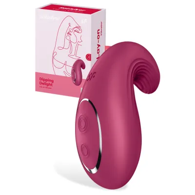 Satisfyer Dipping Delight 3 7 Lay On Vibrator with Clitoral Labial Stimulation