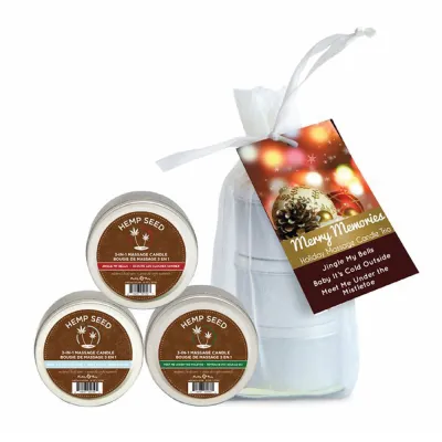 Earthly Body Holiday Trio Three 2 oz candles Jingle My Bells Baby Its Cold Outside Meet Me Under the Mistletoe