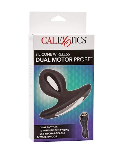 Silicone Wireless Dual Motor Probe - Black - 3 Inch
