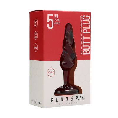 Butt Plug Rounded Red 5 Inch