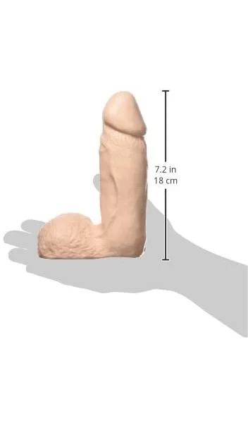 The Naturals 7 inches Thick Dong with Balls Beige