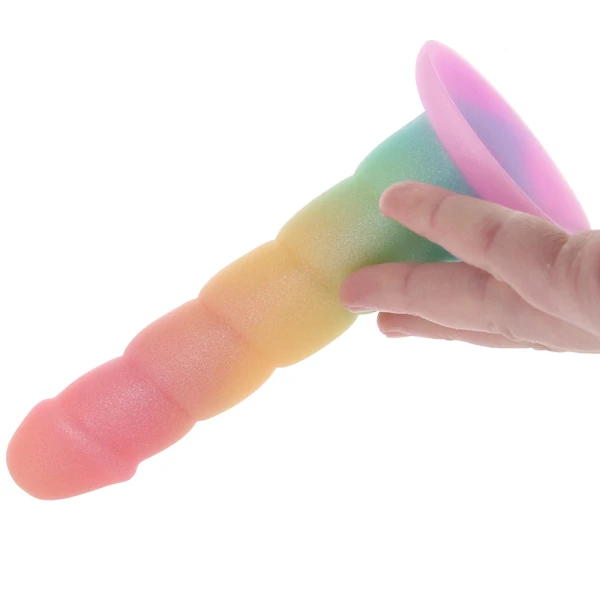 Simply Sweet Swirl Rainbow 6.6" Silicone Suction Cup Dildo