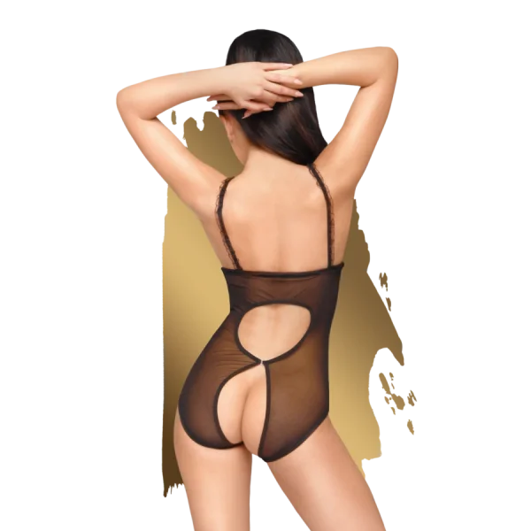 Penthouse Turned On Black Cupless Playsuit