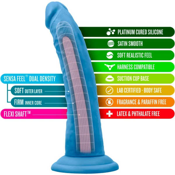 Blush Neo Elite 7.5 Inch Silicone Dual Density Suction Cup Dildo