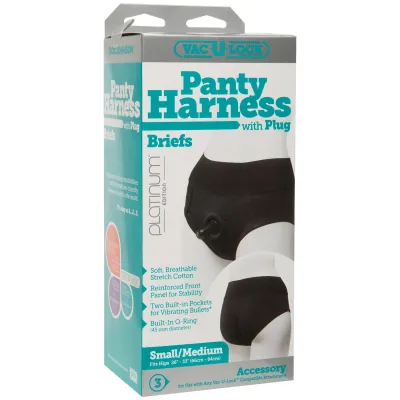 Vac U Lock Panty Harness With Plug Briefs S M