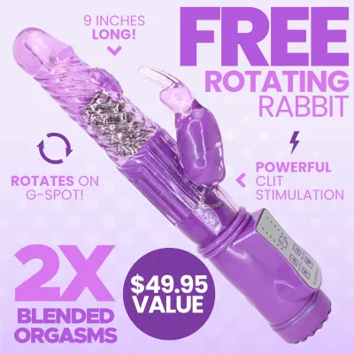 FREE 9 Inch Rotating Orgasm Rabbit in Purple Add To Your Cart