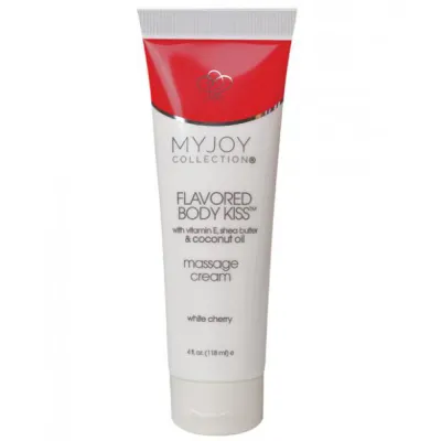Flavored Body Kiss Body Massage Cream White Cherry 4oz
