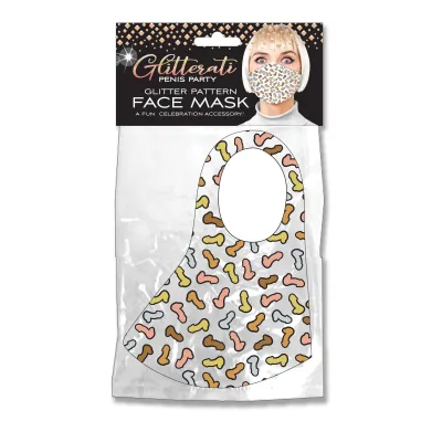 Glitterati Penis Party Glitter Pattern Face Mask