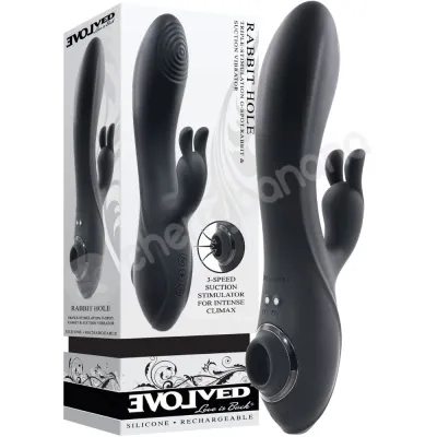 Evolved Rabbit Hole Vibrator With Clit Suction Stimulation Handle