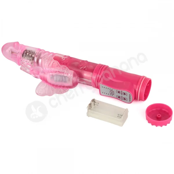 Cherry Banana Butterfly Lover Thrusting 42 Function Pink Vibrator