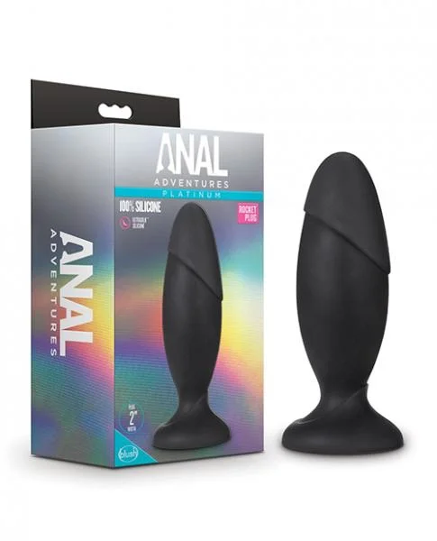 Blush Anal Adventures Platinum Silicone Rocket Plug - Black — image 2 of 6