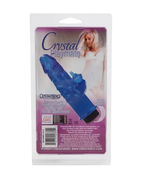 Crystal Playmate Vibrator - Blue - 3 Inch