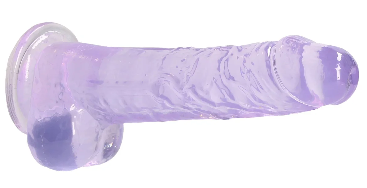 8 Inch Realistic Dildo With Balls - Purple