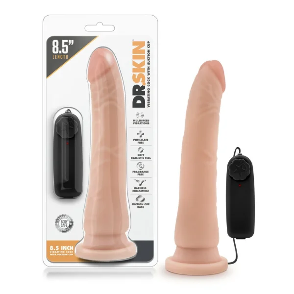 Blush Dr. Skin Vanilla 8.5 Inch Vibrating Realistic Cock w/ Suction Cup